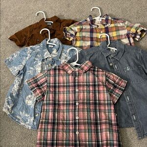 Old navy crew cuts gap chambray short sleeve toddler button ups 2t plaid flowers